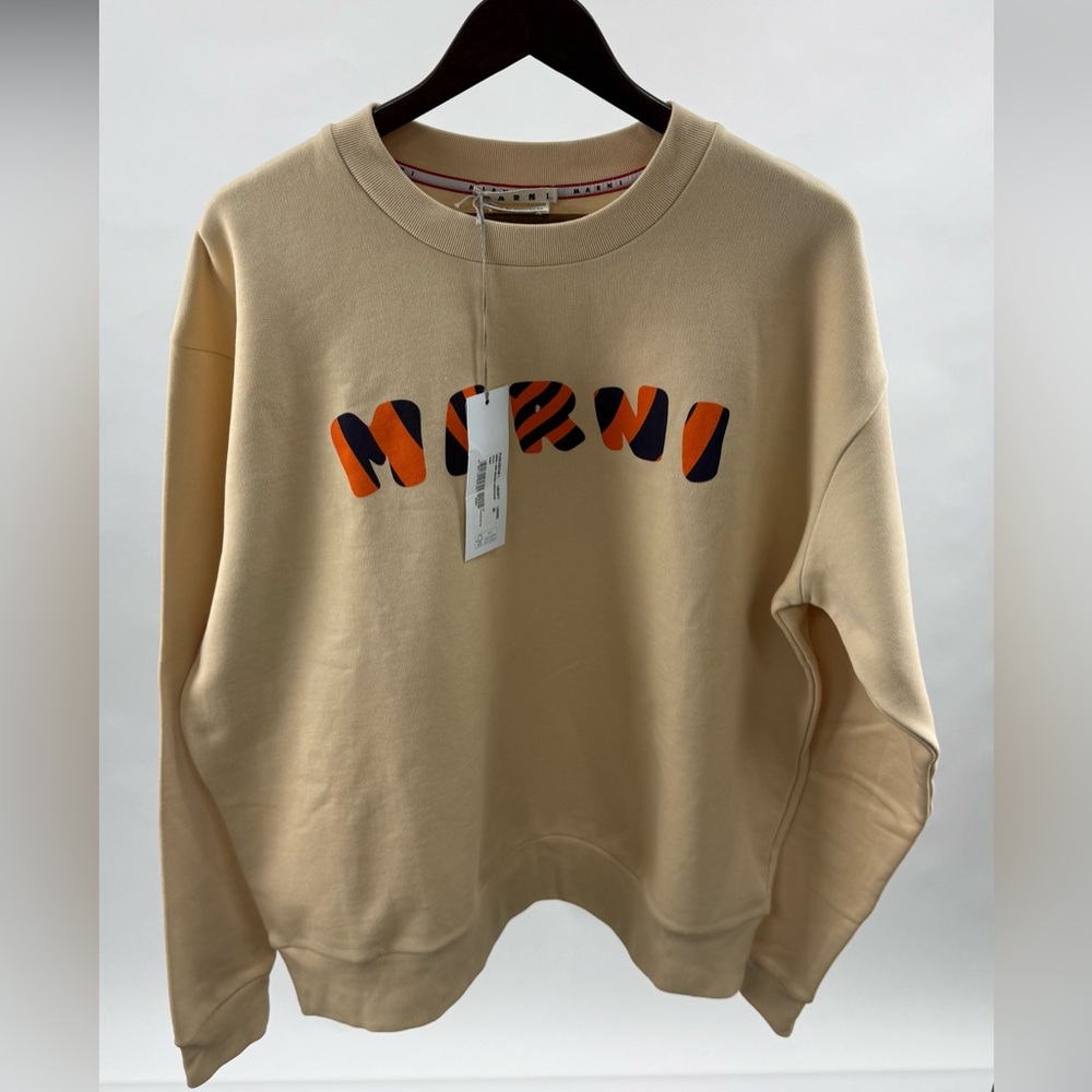Marni Cream Top with Orange and Black Accents